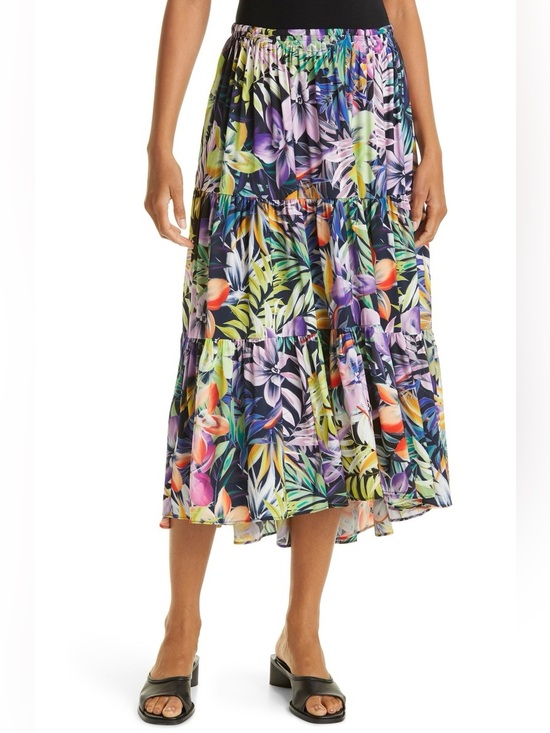 Kobi Halperin Dresses & Skirts - Kobi Halperin Women's Noe Tiered Midi Skirt, Size small- floral Black